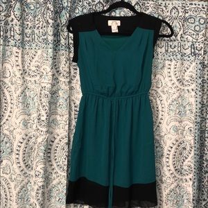 Green and black dress